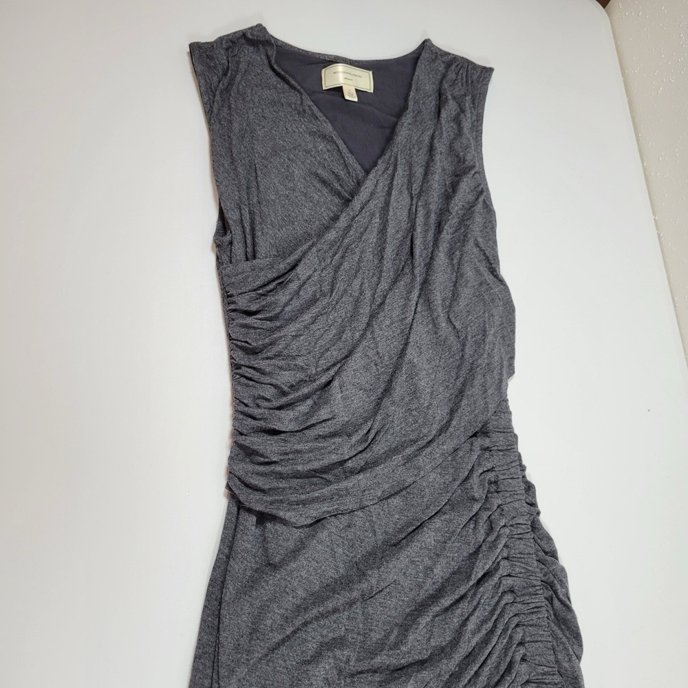 Moulinette Soeurs Women's Ruched Jersey Knit Dress Size XS Charcoal Gray
